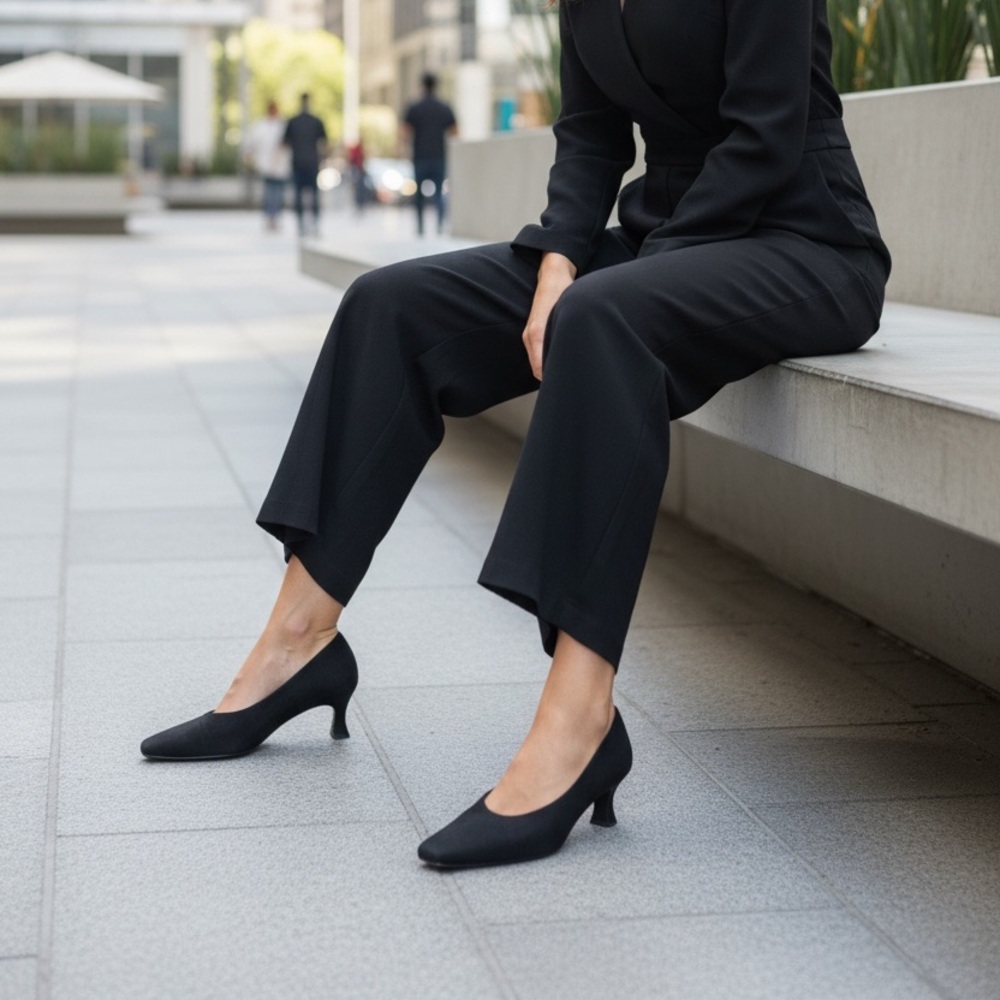 Stuart Weitxman Square Toe Kitten Heels